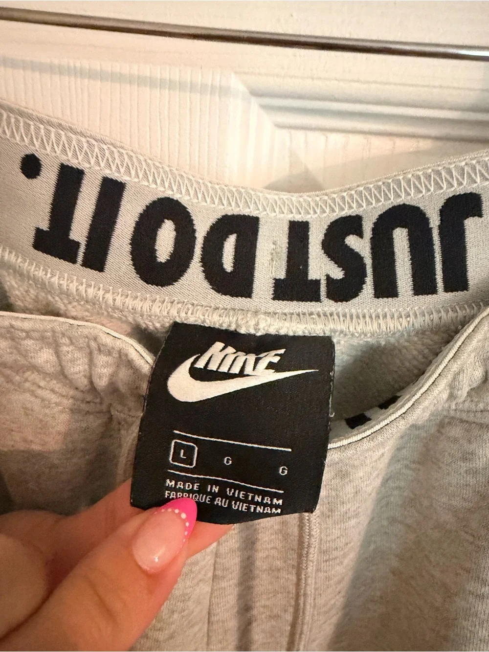 Nike Light Gray Men's Jogger Sweatpants with White Logo